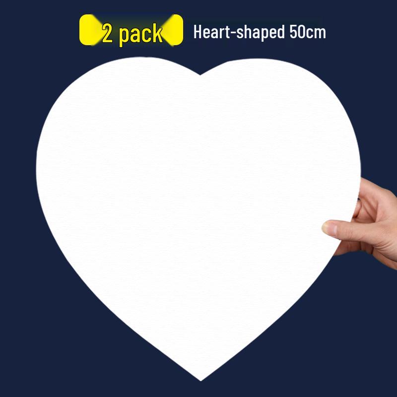 Irregular Round Cotton Linen Canvas Frame for Children's Acrylic and Oil Painting - Oval/Heart Shapes