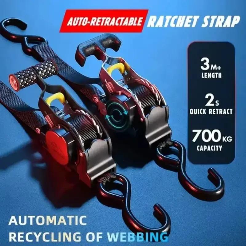 Cintas Automáticas Para Fita De Carga Cintos Retráteis Para Motocicletas Cinta De Catraca Para Carga Cinta De Bagagem Cinta Tensora De Catraca Para Carro