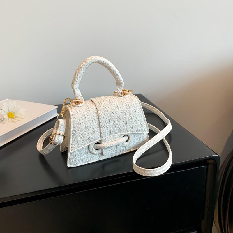 New Style Women's Small Square Bag Embossed Solid Color Shoulder Bag