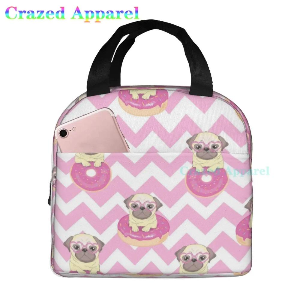 French Bulldog Cute Dog Insulated Lunch Bag Portable Thermal Cooler Box Reusable Picnic Tote Bento Bag for Men Women Kids
