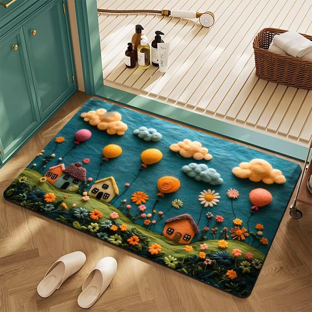 Threedimensional New Diatom Bathroom Mud Absorbent Floor Mat Toilet Antislip Mat Home Kitchen Toilet Entrance Door Mat