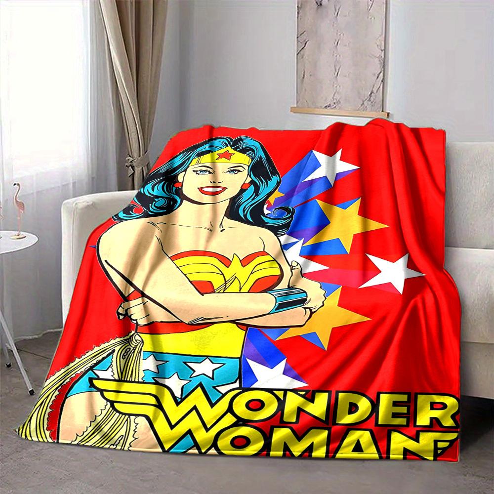 1 stuks Wonder Woman, Superheld Flanellen Plaid Deken Zacht, Warm & Gezellig voor Bank, Bed, Kantoor en Reizen Veelzijdig Alle Seizoenen Cadeau, Kerstcadeau