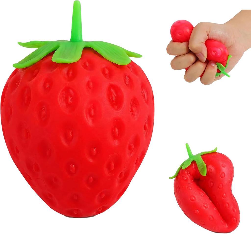 Strawberry Squishy Toy, Slow Rising Sensory Fidget Toy for Adults, Cute Desktop Decor, Office Home Gift