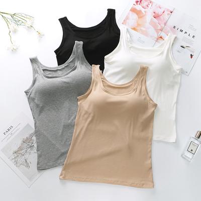 Modal with Chest Cushion Vest Women's Threaded Inner Bra One-piece Underwear Sleeveless Base Can Be Worn Externally with Yoga Camisole