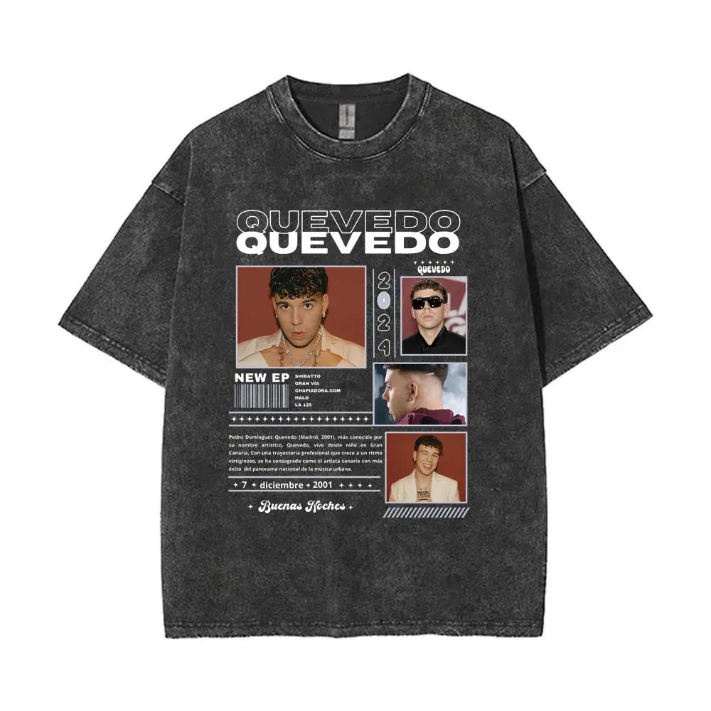 Singer Quevedo Buenas Noches Tour T Shirt Men Women Tshirt Washed Cotton T-shirt12