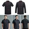 Short Long Sleeve Chef Uniform Black Overalls New Chef Clothes  Restaurant