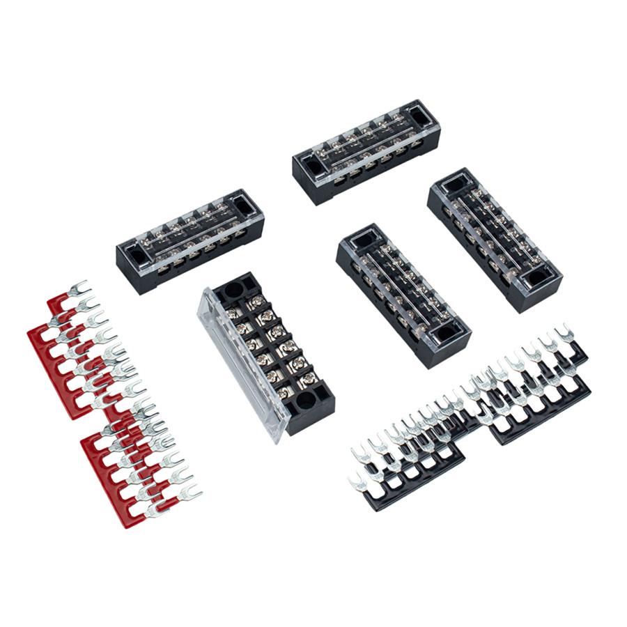 Position Auto Marine Power Distribution Bus Bar Terminal Block 5 Set 15A 600V