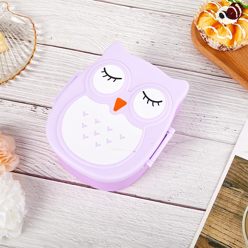 Cartoon Owl Shaped Lunch Box Bento Box Kids Portable Food Container Storage Box