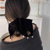 Set of 2 Velvet Ribbon BetterJonny Hair Large Hair Velvet Hair Pearl Hair Hair Gentle On Black Square Scrunchies, Accessories, Ties, Accessories,