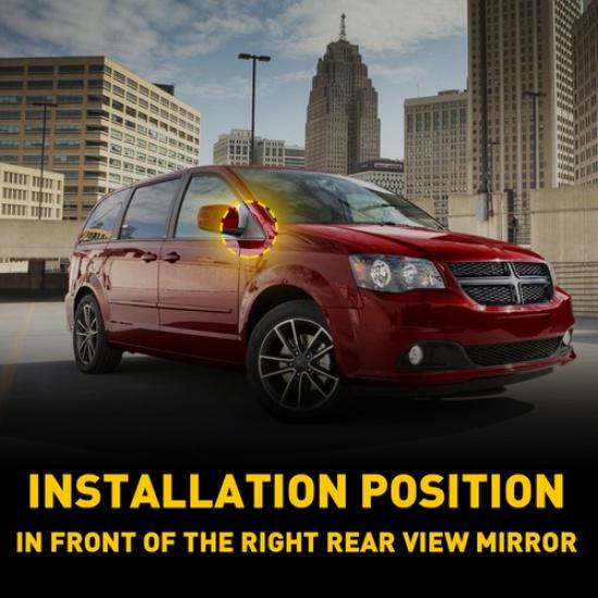 Passenger Side Flag Applique Mirror Flag Fit For 08-20 Town Chrysler & Country