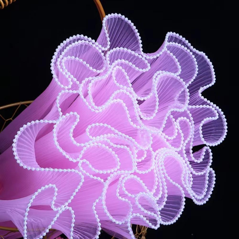 Multiple Color Bouquet Roll 4m Packaging Lace Paper Flower Wrapping Mesh Yarn  For Wedding Party