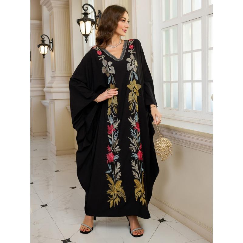 Moda damă primăvară toamnă cu imprimeu cu mâneci lungi cu decolteu în V talie lejeră rochii casual