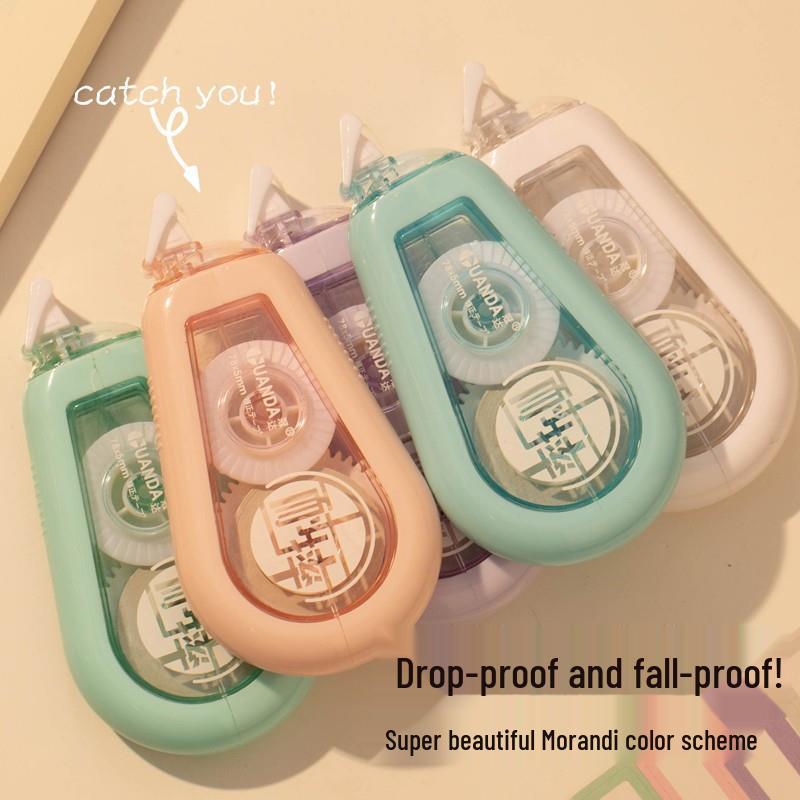 Durable, Large-capacity Japanese-style Correction Tape with Smooth, Non-breaking Application; Transparent Design.