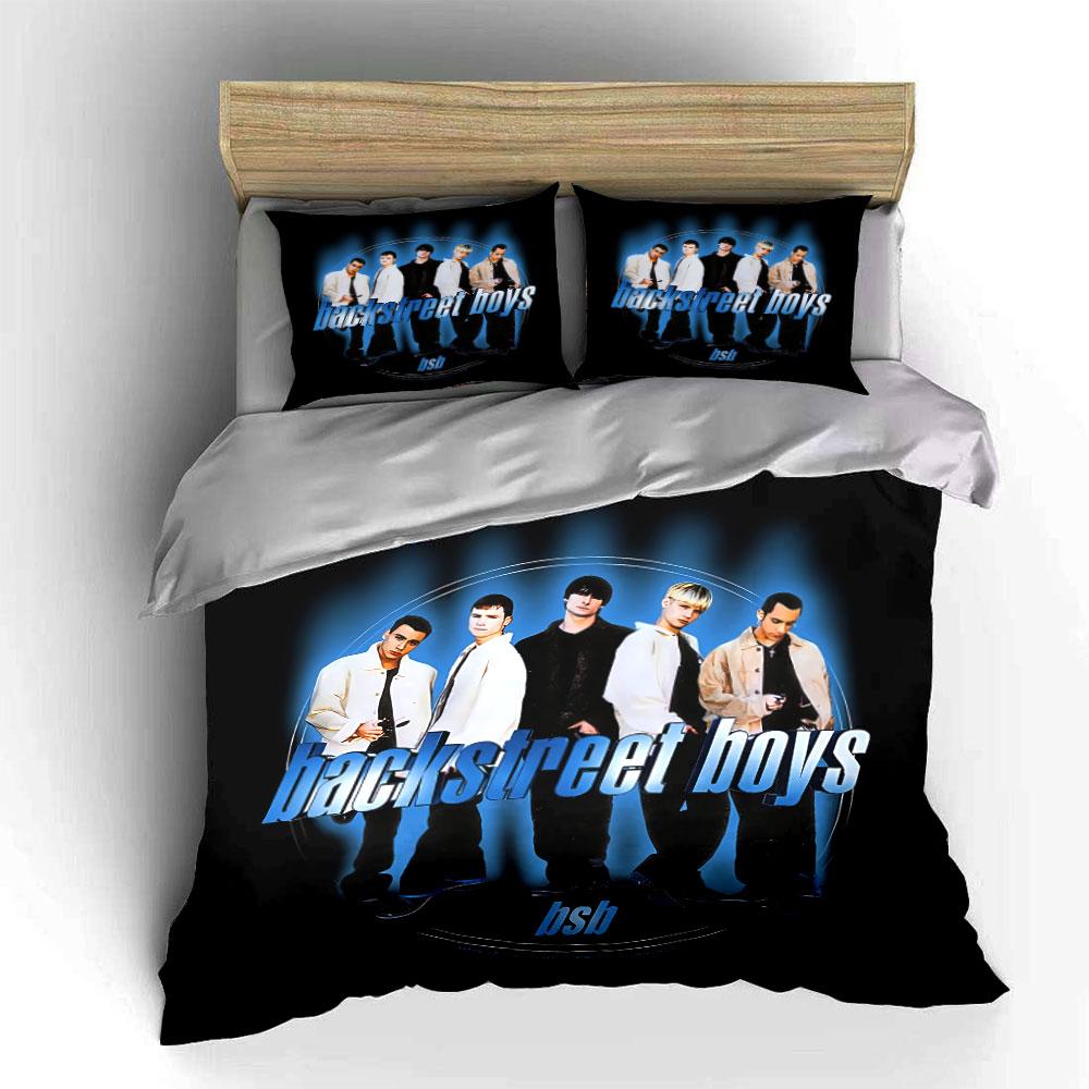 Backstreet Boys Band Print Bedding Duvet Cover Set Duvet Cover Pillowcases  (1*Duvet Cover 2*Pillowcases, without duvet insert)