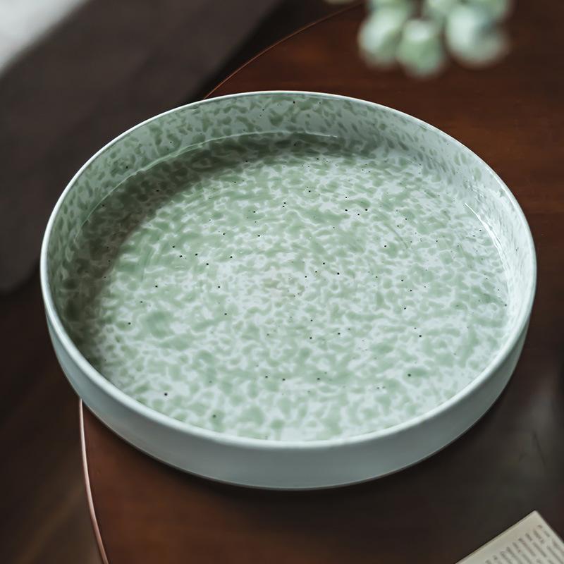 Nordic Splash Ink Ceramic Deep Dish Home Cutlery Steak Salad Dinner Plate Vintage Dinner Round Plate Kitchen Utensils Decoration