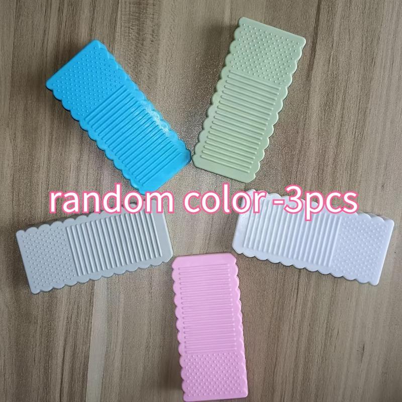 3pcs Creative Windproof Door Stopper, Plastic Matte Surface, Safety Door Barrier, Anti-Collision Door Stopper, Random Colors