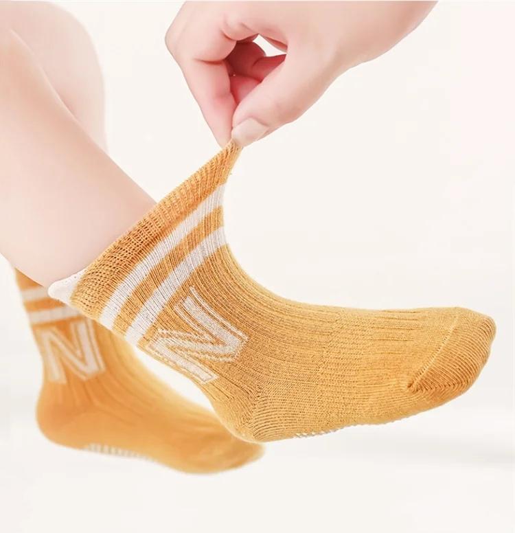 3Pairs/Set Children's Socks For Boys Girls Cotton Letter Kids Sock Casual Sport Girl Boy Toddler Baby Floor Short Sock Anti Slip