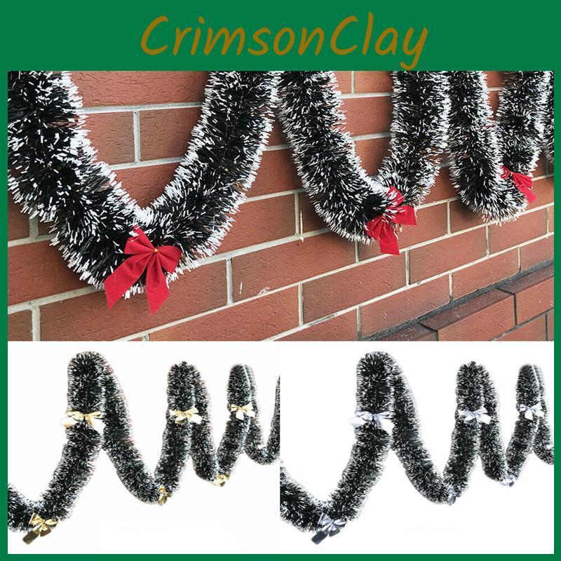 Chunky 2m 65ftx90mm Tinsel Chrismas Tree Decoration Xmas Bowknot Garland