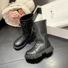 Girls Boots Solid Color Kids Fashion PU Simple Winter and Autumn New Big Children's Performance High Boots Children's Catwalk