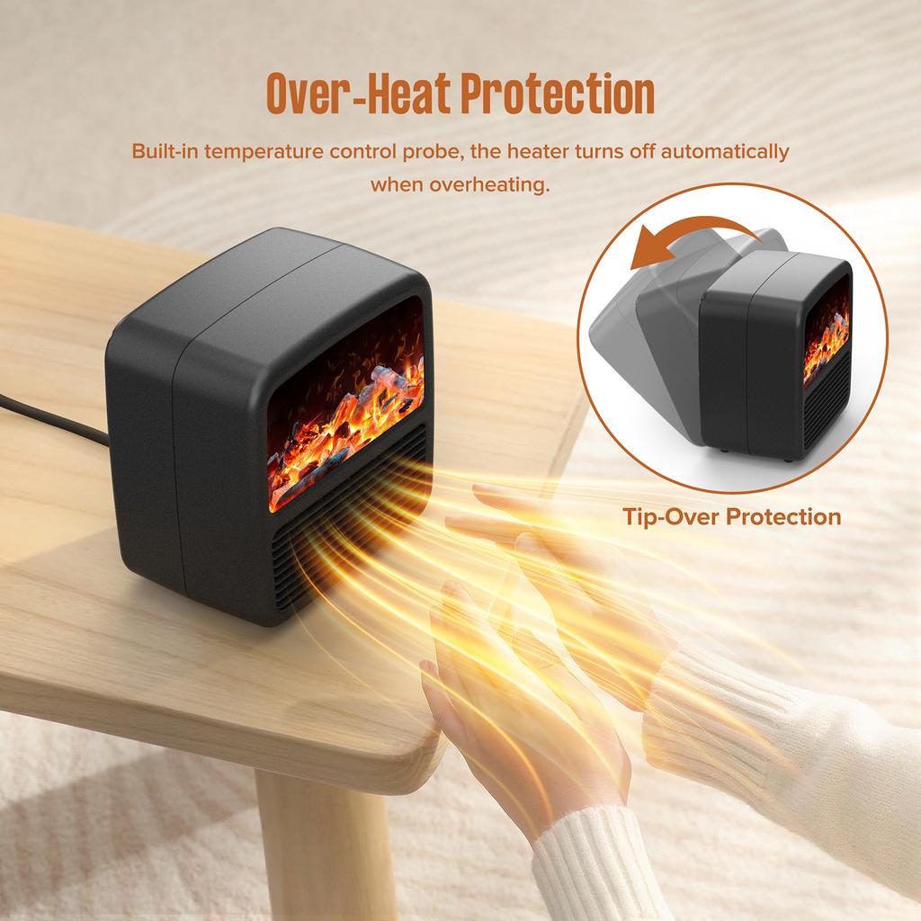 Electric Heater Fan with Handle Desktop Winter Warmer for Household Office Overheating Protection