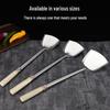 FATTBAO Stainless Steel Wok Spatulas & Ladles with Wooden Handles