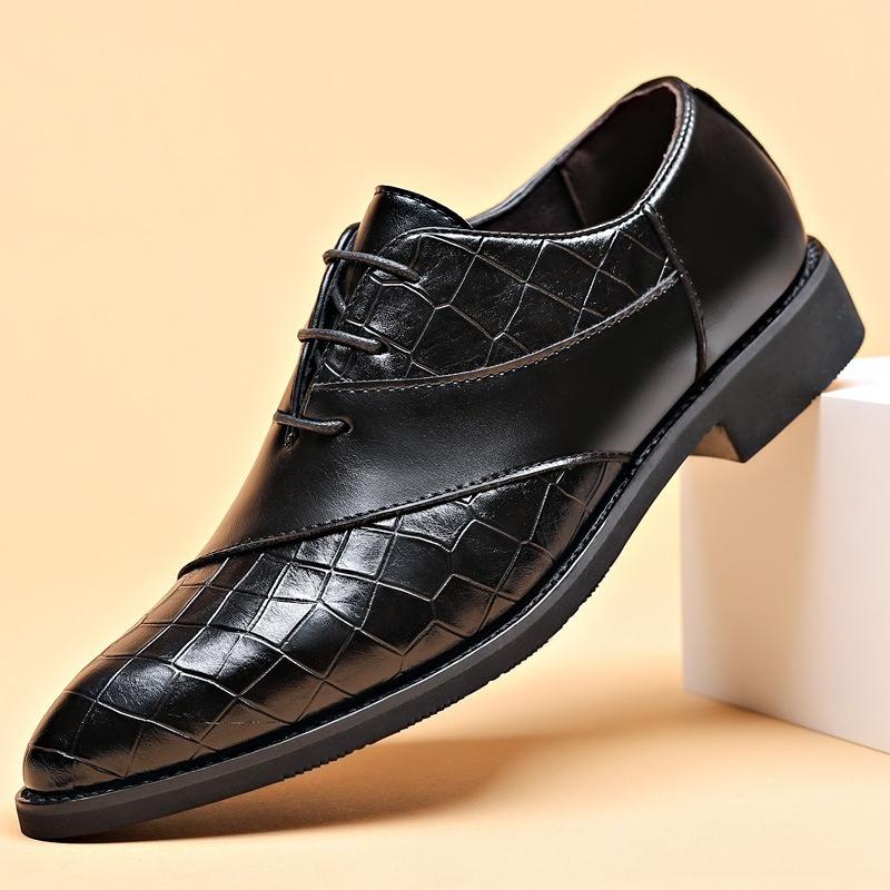 Fashion Classic Luxury Brand Men Leather Shoes Spring Trend Black Patent Leather Men's Dress Shoes Business Oxfords Casual Shoes Plus 48