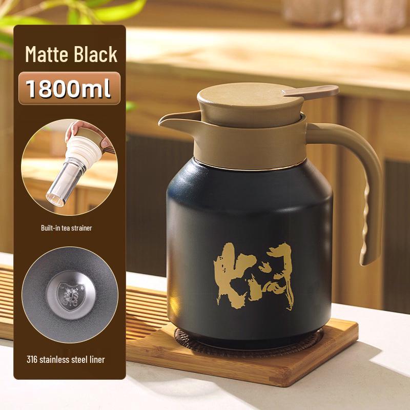 316 Stainless Steel White Teapot Thermos: Durable Tea & Water Separator with Long-lasting Inner Liner