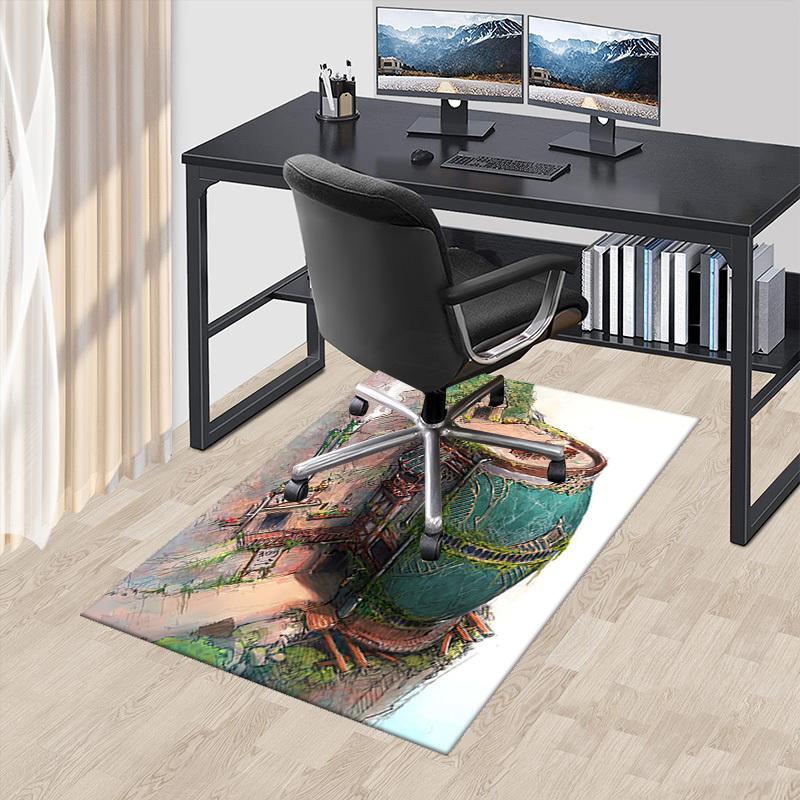 

1pc Fantasy Castle Office Chair Mat - Festival Gift, Seasonal Decor, for Home and Office Use.P047 60cm by 90cm