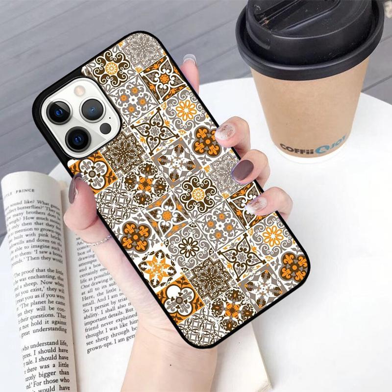 Boho Tile Mosaic Aesthetic Mobile Phone Cases Cover For iPhone 17 Air 16 15 14 12 13 11 Pro MAX apple Plus Coque
