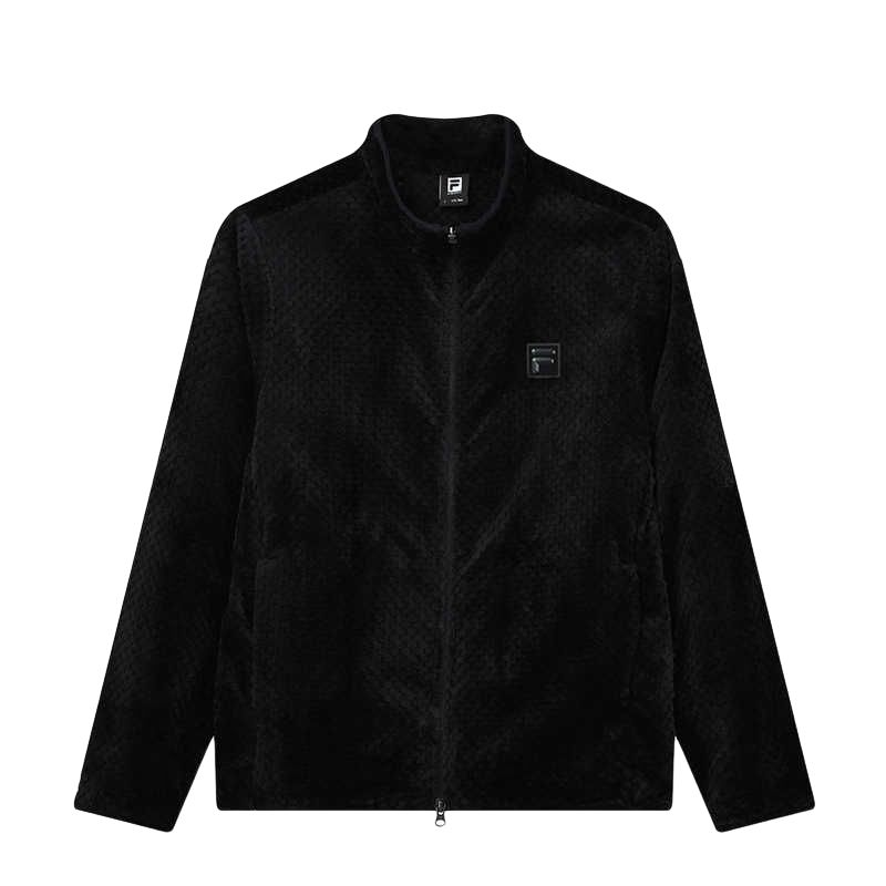 Fila Athletics Logo Casual Knit Jacket Men Jackets Deep-Black A11M146503F-BK