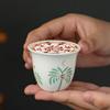 Set von 6 Arabischen Keramik-Kaffeetassen (70ml) - Mini Kava Design in Grün und Grau