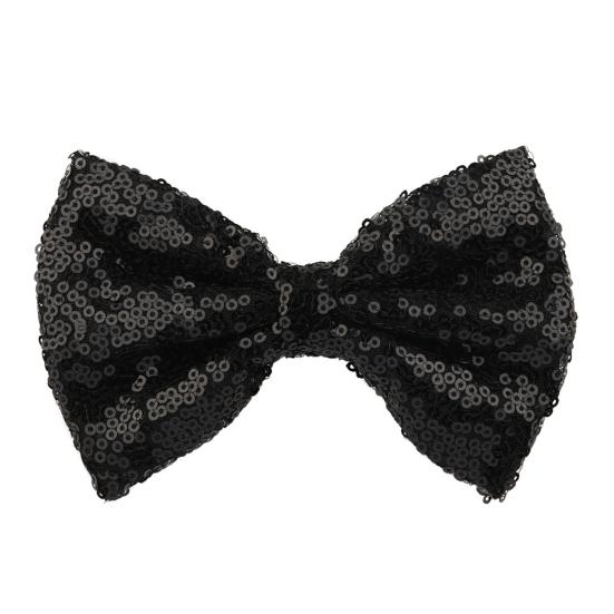 Hairpin Safety Rounded Corner Clip with Burr-Free Metal Spring Bow Shape Shiny Sequin Decoration Hairpin Children Sparkling Hair Accessory