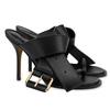 Soleist Women Summer High Heeled Shoes For Woman Big Buckle Round Toe Lather Thin Heels Sandals Ladies Sexy Peep Toe Belt Outdoors Pumps