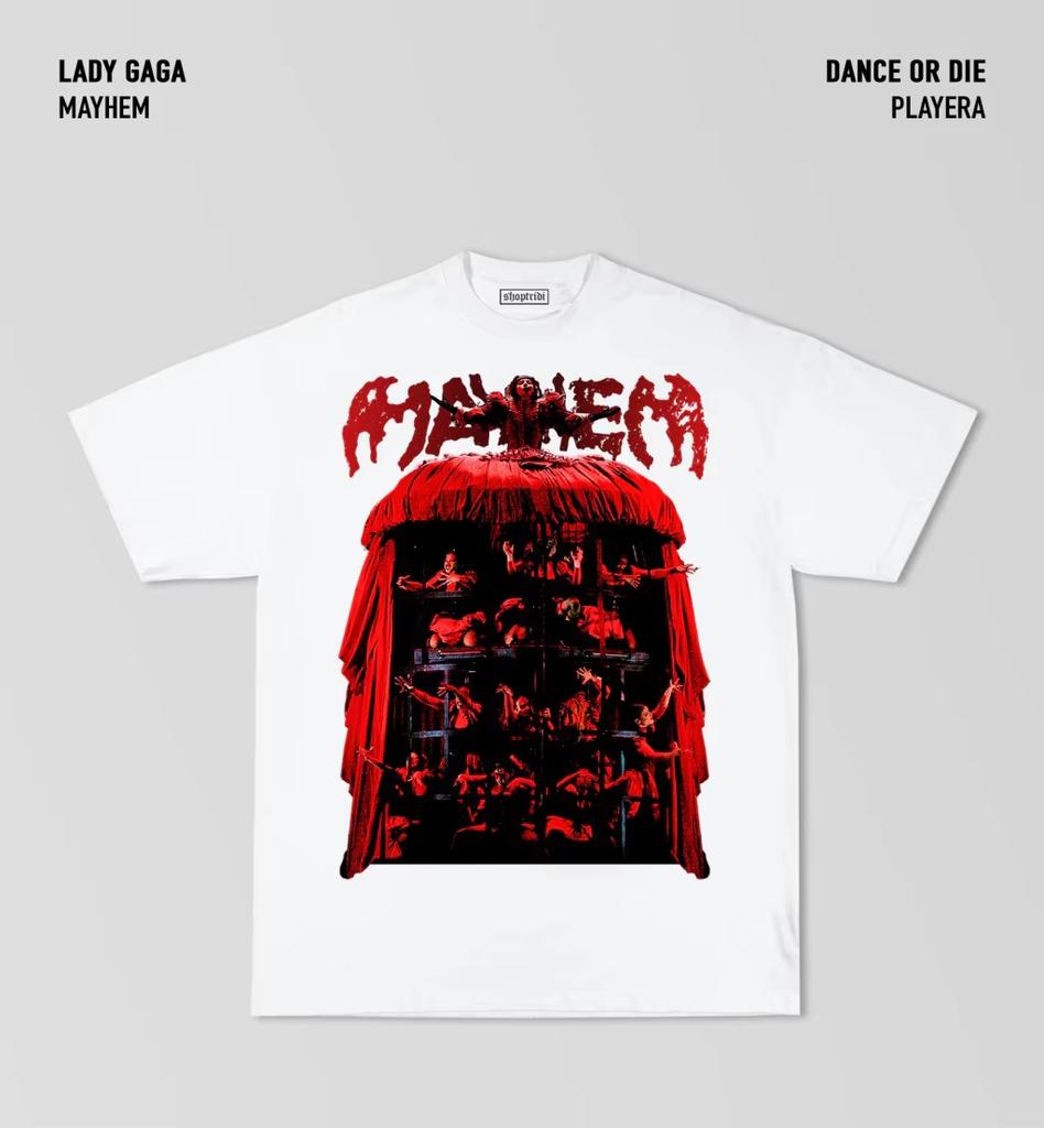 Summer Men T-shirts Lady Gaga Dance or Die T-Shirt Oversized Y2K Street Hip Hop Short Sleeve Top Heavy Cotton Female T-shirt