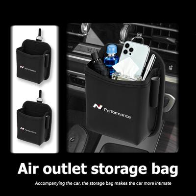 Car Storage Box Phone Charge Air Vent Outlet Pocket Organizer For Hyundai N Line I20 I30 Sonata Tucson Azera Elantra Veloster XX31