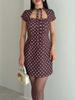 Elegant French Polka Dot Tie-Neck Summer Dress for Women