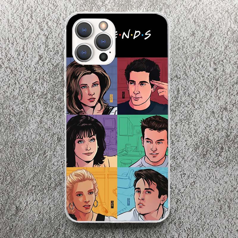 Friends Tv Show Funny Family Print Soft Case for iPhone 17 Air 16 16E 15 14 Plus 13 Mini 12 11 Pro Max Phone Shell SE 7 8 Patter