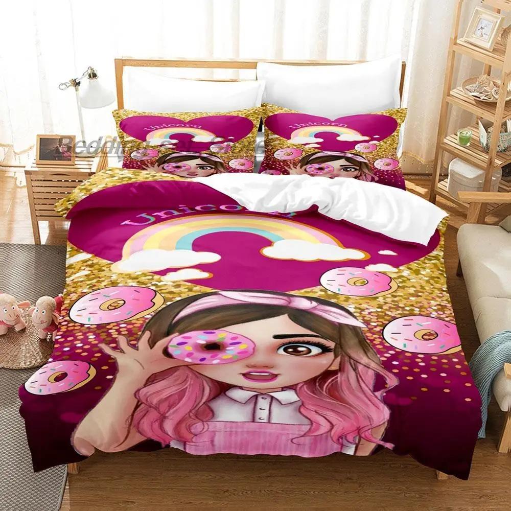 Mis Pastelitos Bedding Collection Single Twin Full Queen King Size Bed Collection Aldult Kid Bedroom Duvetcover Collections 3D Anime Bed Sheet Set