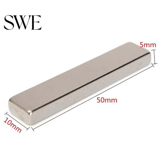 1 Adet 50x10x5mm Süper Güçlü Nadir Toprak Neodimyum Uzun Çubuk Blok Motor Mıknatısı