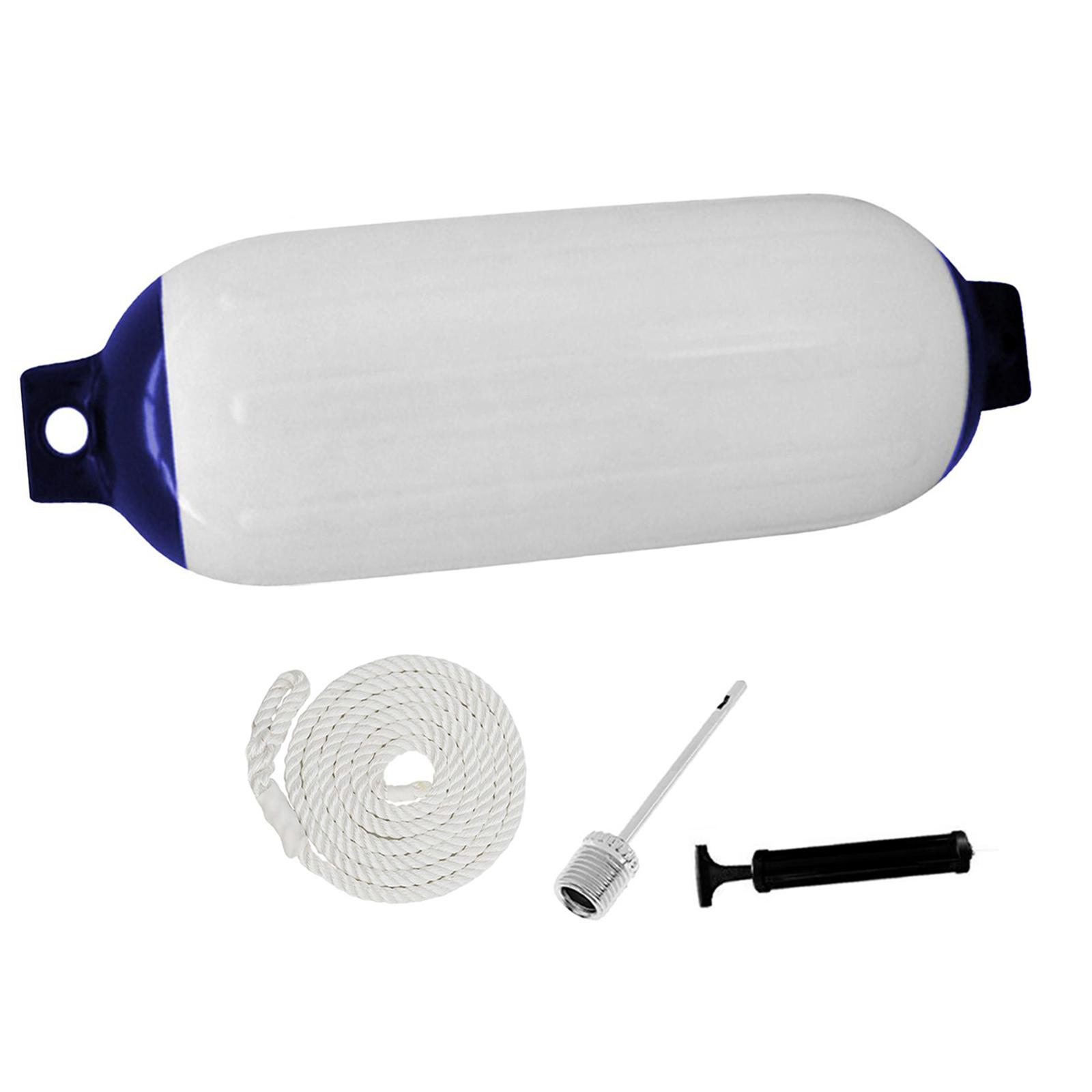 Inflatable Yacht Fender Anti Collision Ball PVC Material Dock Bumper for Sports Boating and Sailing white rope