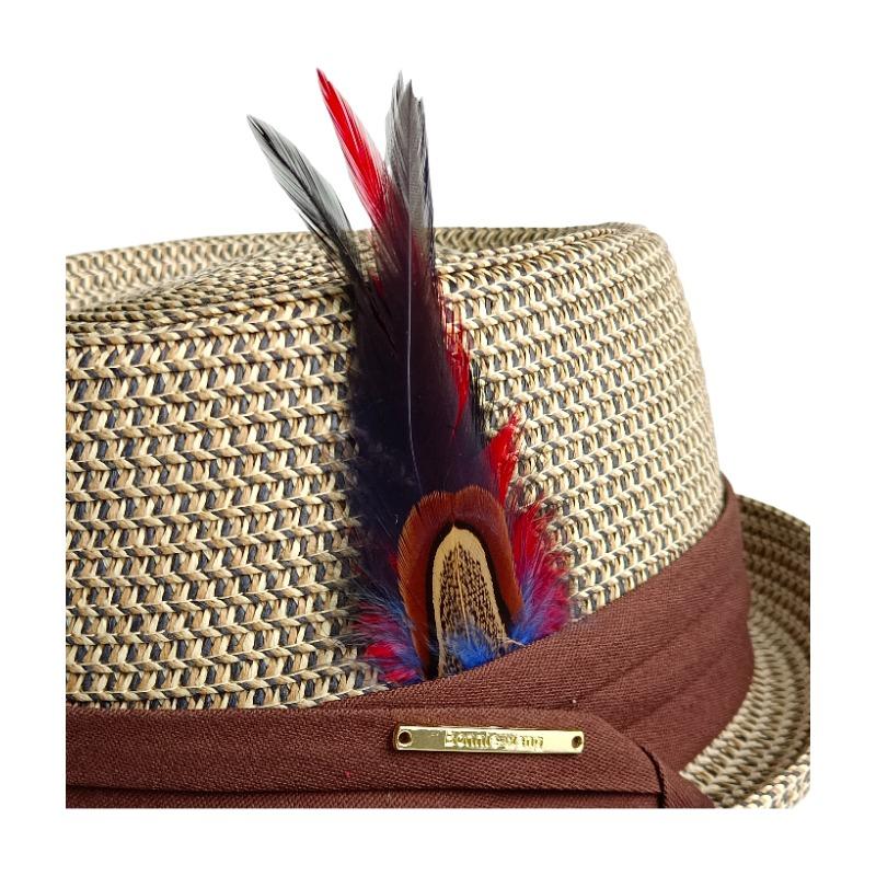2026 Cap Men's Pork Pie Hat Vintage British Trilby Straw Hat Fedora Breathable Beach Sun Hat Handwoven Straw Panama Hat