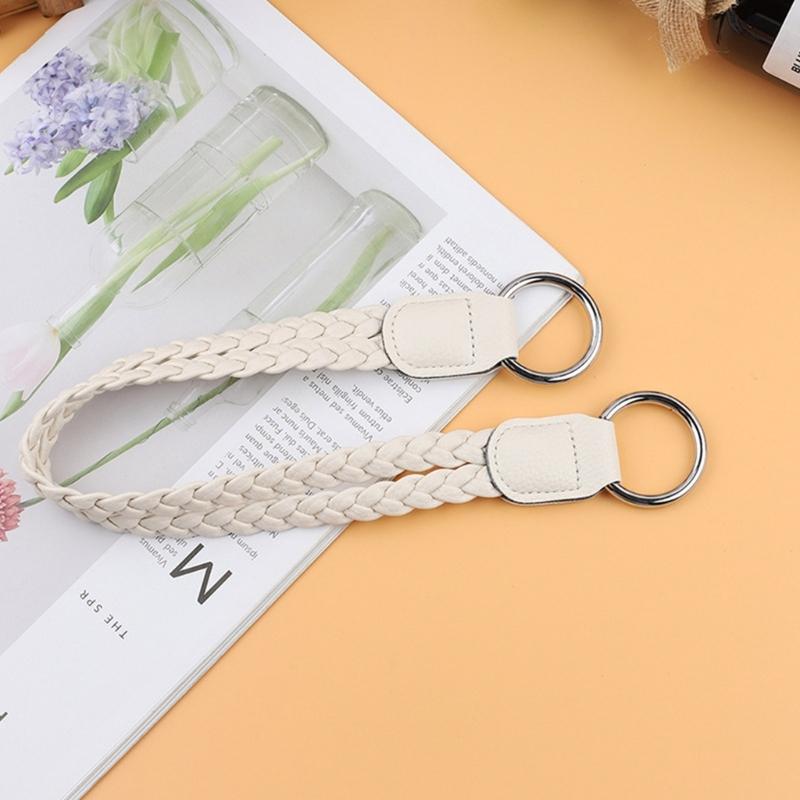 Lady Purse Handle Belt Replacement Handbag Retro Woven Strap Shoulder Bag Handcraft Bag DIY Accessories Black/Gray/Beige