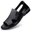 Italian Style Summer Black Sandals Lightweight Fashion Roman Shoes Original Designer Leather Shoes Outdoor Breathable Slippers
