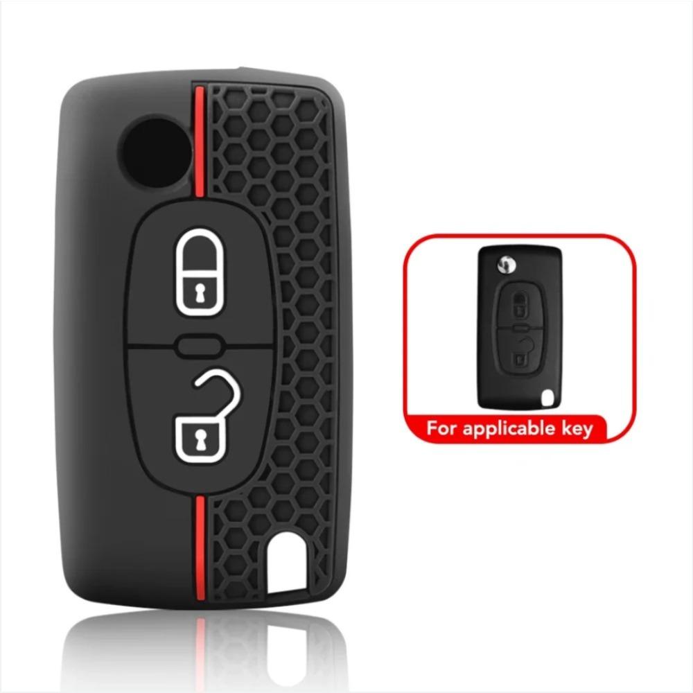 

For Citroen C2 C3 C4 C5 C6 Xsara Berlingo For Peugeot 207 307 308 407 607 807 Silicone Car Key Case Cover Keychain Fob Shell