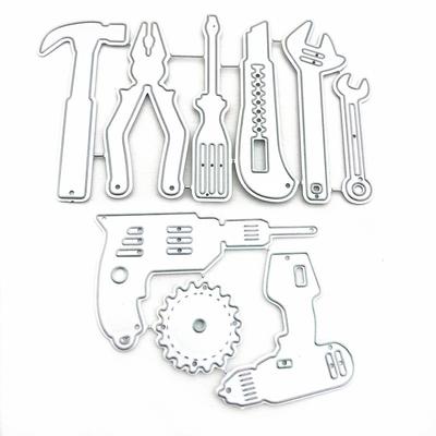2pc DIY Wrench Hammer Pliers Screwdriver Pistol Drill Utility Knife Paper Handicraft Die Tool Combination Cutting Dies