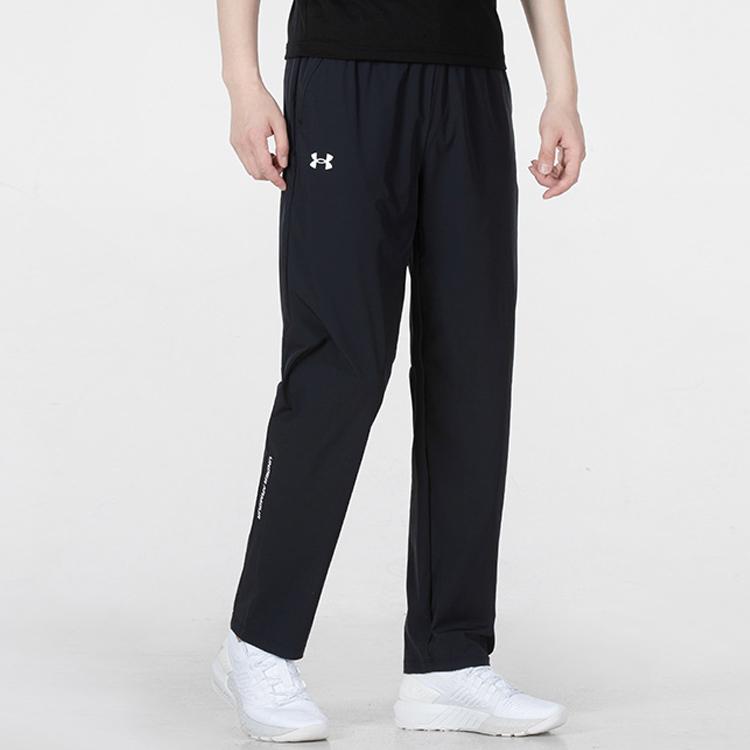 Under Armour Gradient Reflective Logo Jacket Letter Print Woven Sports Long Pants Casual Sports Suit Men suit Black 22600401-001+22500706-001