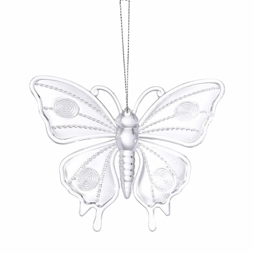 Clear Acrylic Christmas Ornaments Snowflake Christmas Decor Holiday Hanging Pendant Indoor Room