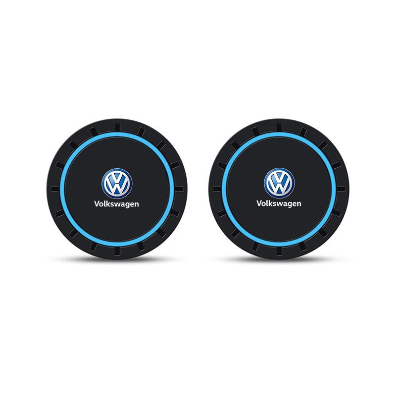 

For VW 1/2Pcs Car Anti-Slip Silicone Coaster Auto Interior Water Cup Pads For Volkswagen Vw Tiguan Jetta Mk6 Scirocco Polo Tou