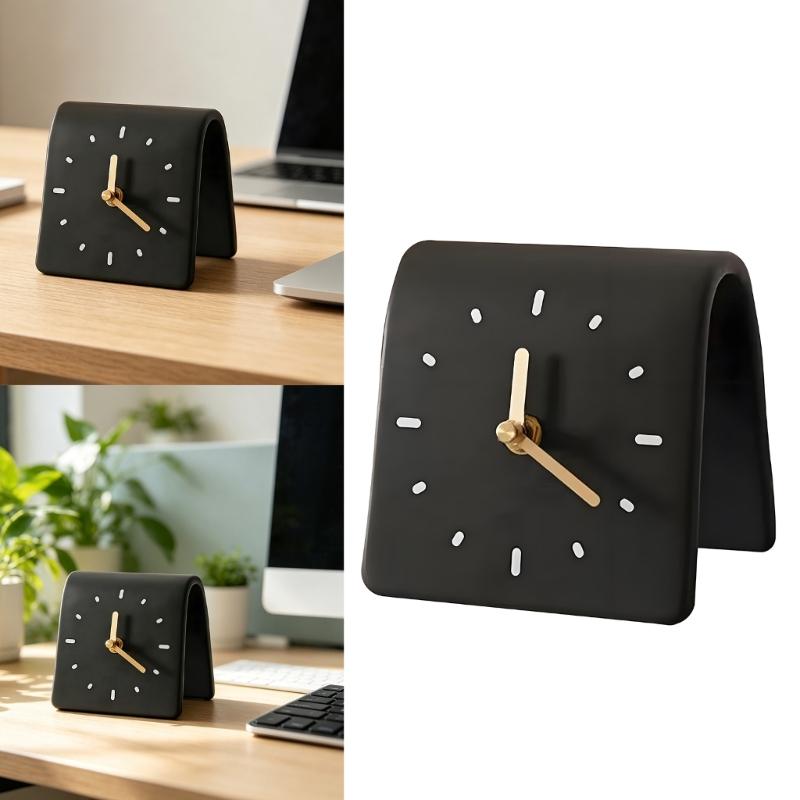 Small Desk Clock Decorative Table Clocks Silents Clock Analog Clocks Battery Operated for Nursery Living Room Bedroom
