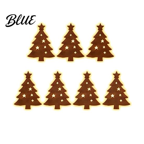 Christmas Gift for Xmas Decor Wall Silhouette Glowing Wooden Family 7Pcs Lights LED Reindeer Decorations